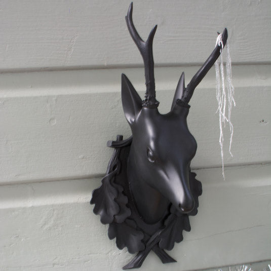 Black Deer Head - Faux Taxidermy