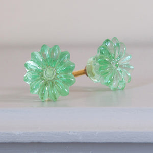 Floral Drawer Knobs - Green