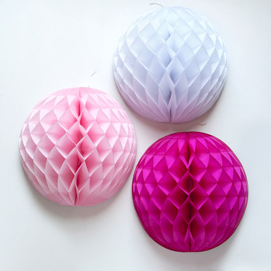 pink honeycomb balls