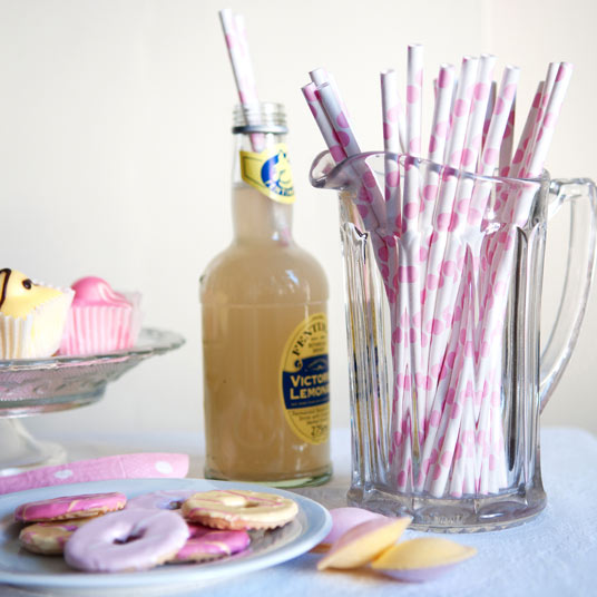 Pink Spotted Straws