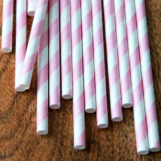 Pink Striped Striped Straws