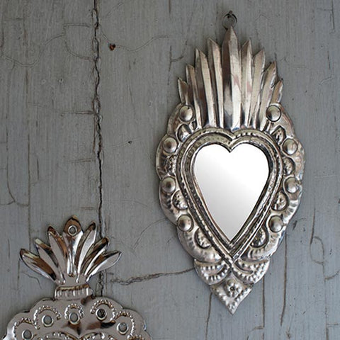 Silver Heart Mirror
